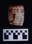 MSJ2A-5-6-8/motul:238 || Vase. Possible Sun God. Red-Background polychrome.