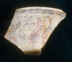 Potsherd: black band. Maya Motul de San Jose collection of whole and partial polychrome vessels of Late Classic period.